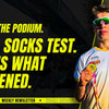 Dan on the podium. Final socks test. Here's what happened.