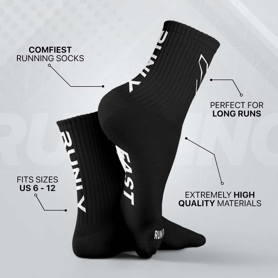 Running Socks | Black White