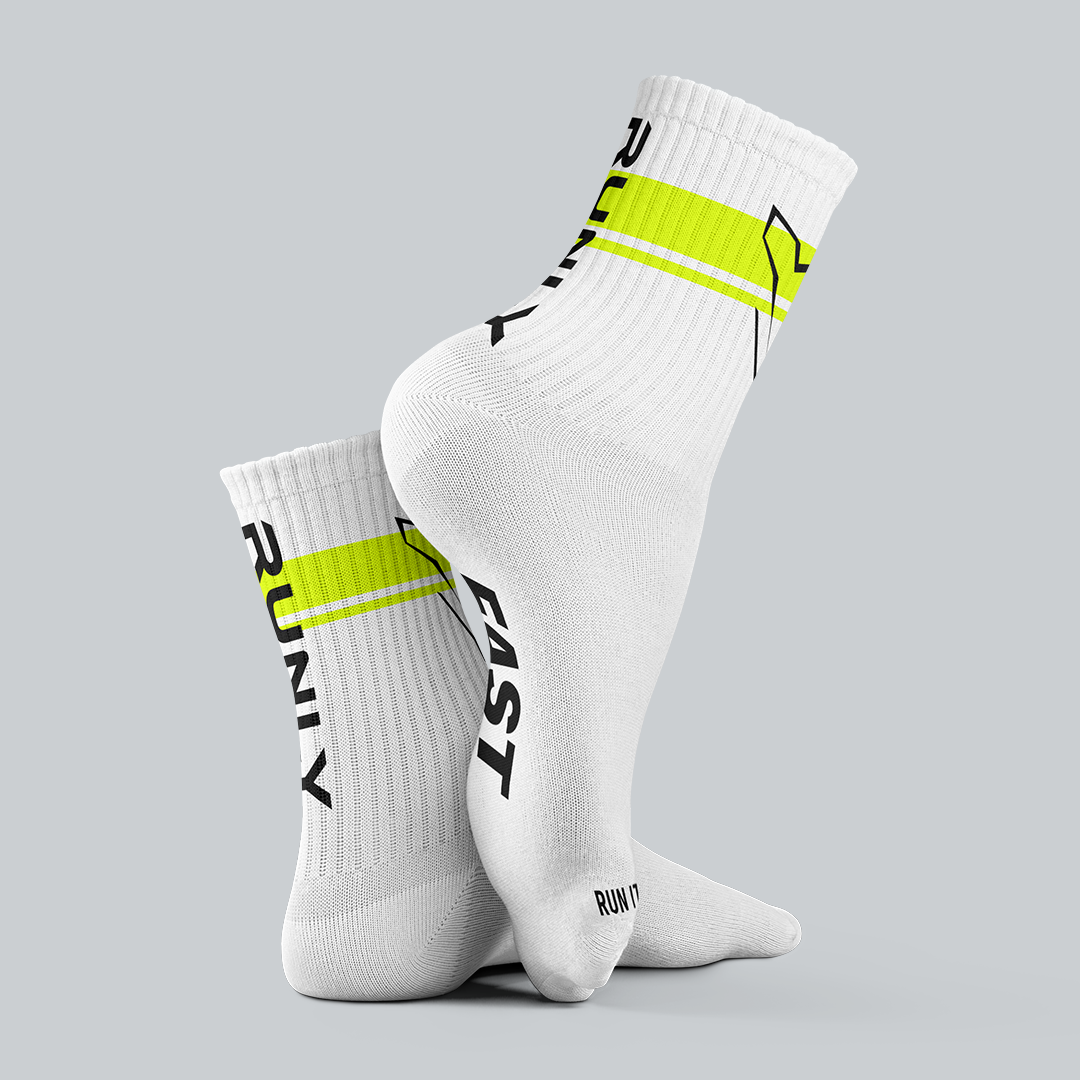 Running Socks | White Neon