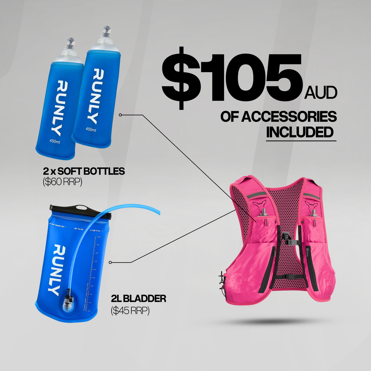 HYDRATION VEST | RUNLY R700 | PINK