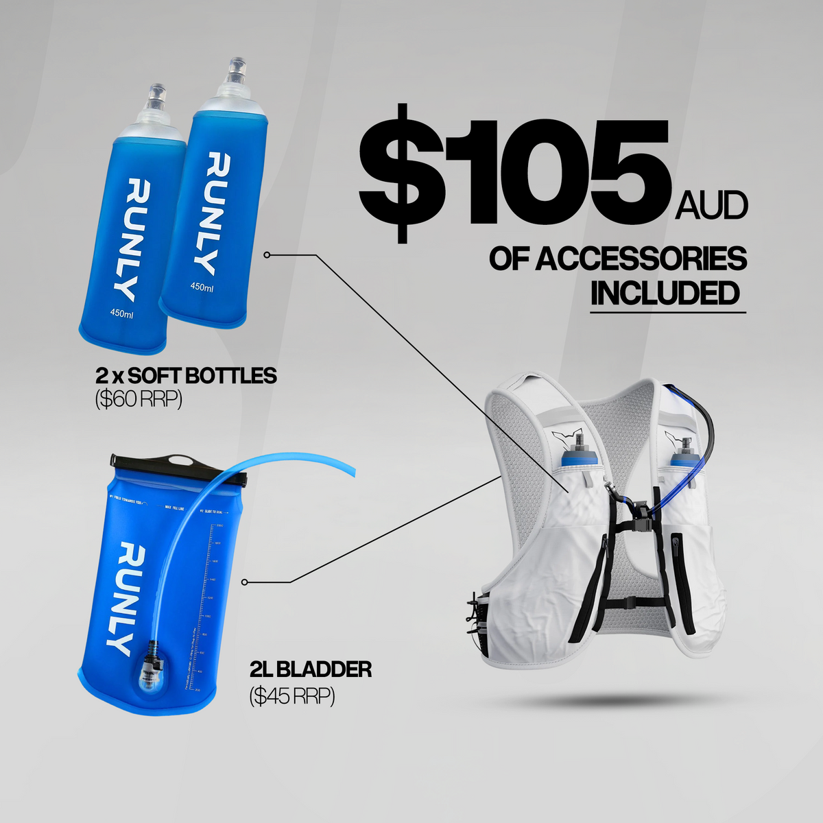 HYDRATION VEST | RUNLY R700 | WHITE